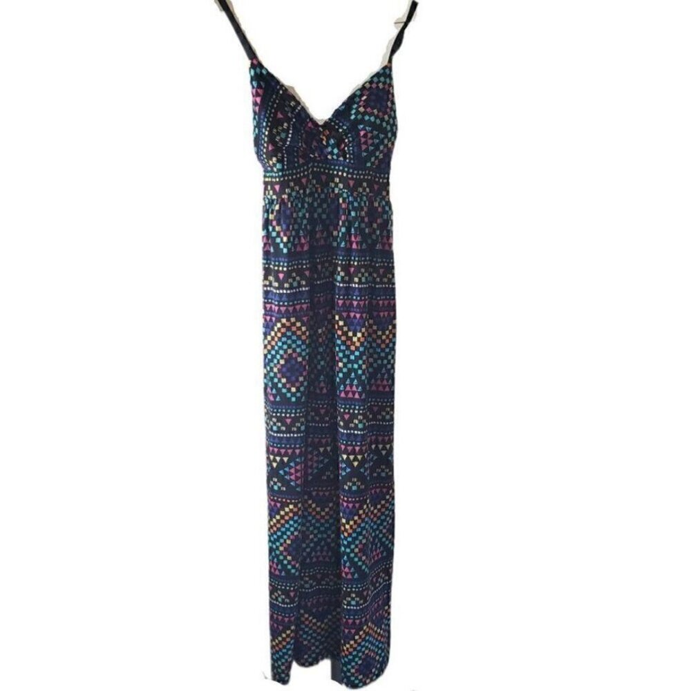 Fun Multi-Color Patterned Maxi Sundress _
